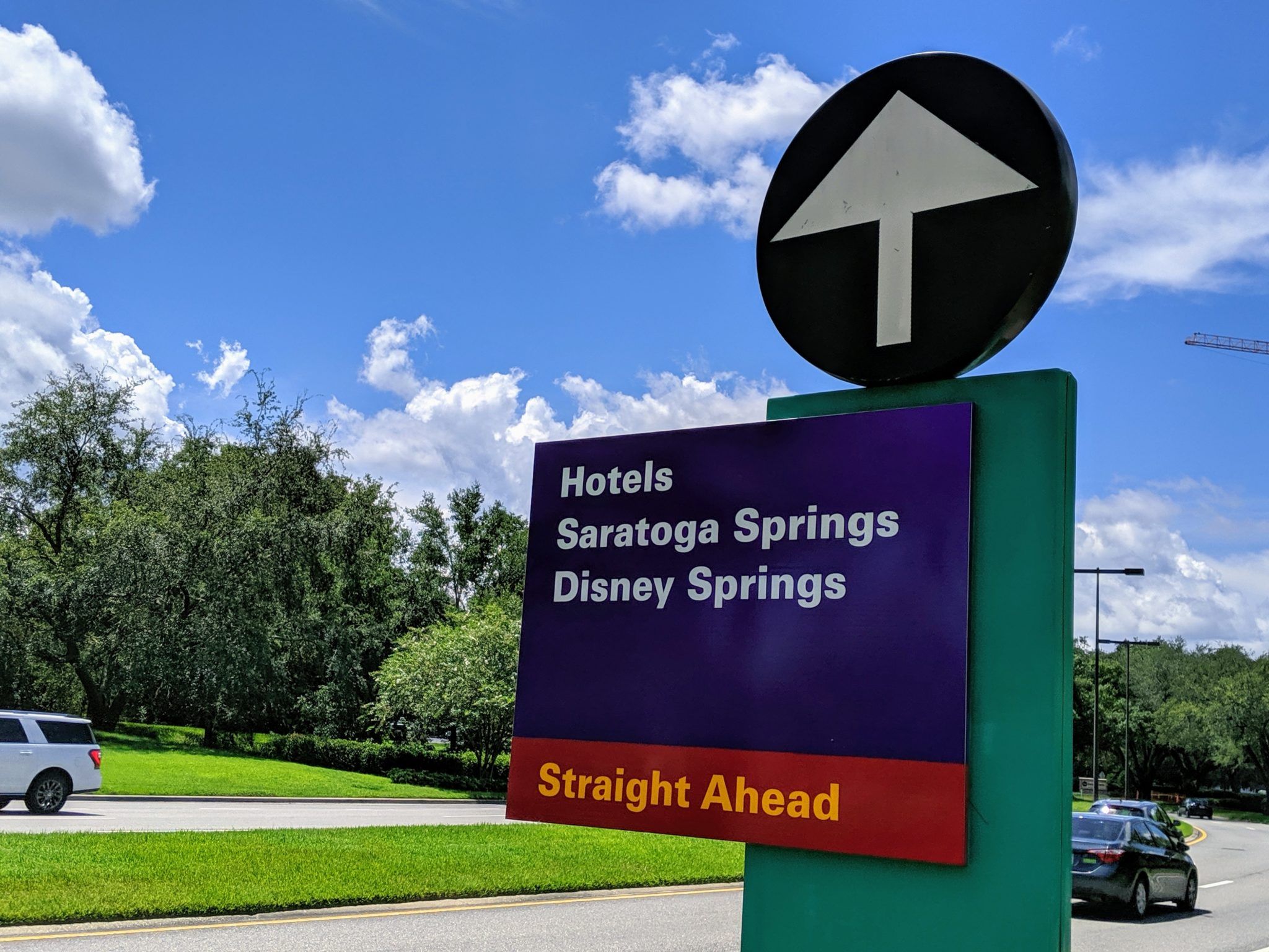 Road sign to Disney Springs